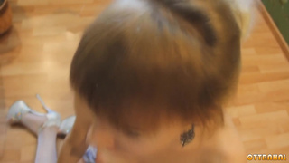 Angel Desert в чулках после анала принимает нектар в ротик